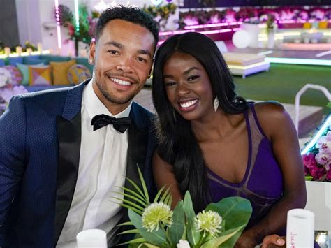 justine and caleb from love island|Love Island Winners Justine Ndiba, Caleb Corprew。